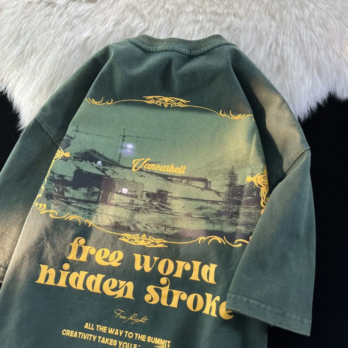 

American Vintage Personality Graphic T-shirt Short Sleeve Summer Men and Women Loose Design Fashion Couple Casual Hip Hop Top