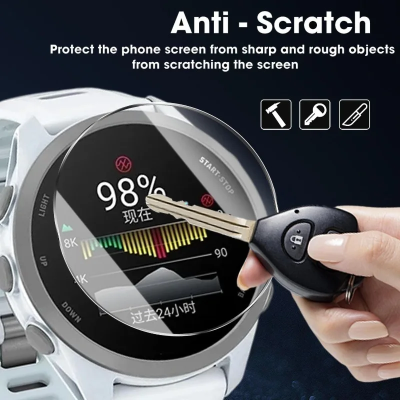 Фото Защитные пленки из закаленного стекла для часов Garmin Forerunner 170/70/165/955/255 HD, устойчивые к царапинам, с комплектом для легкой установки №2