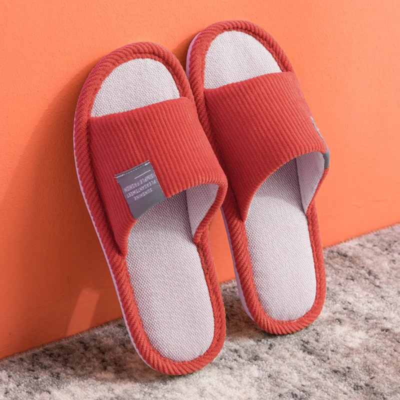 Home Slippers Women's Winter Cotton Linen Men's Couple Soft Soled Warm Slippers Comfortable Fashion  Women Slippers