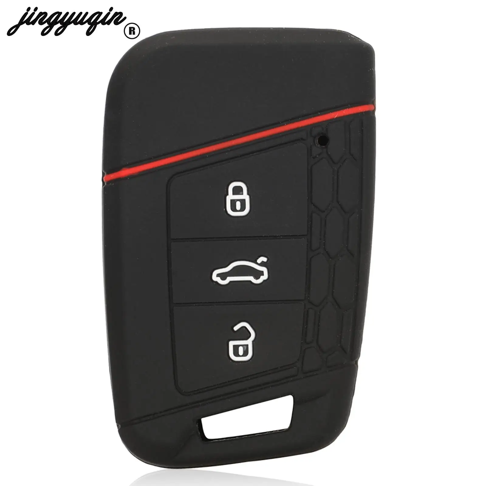 

Jingyuqin 3 кнопки для Skoda Octavia Kodiaq Karoq для Volkswagen VW Polo Passat B8 Tiguan 2 Fob чехол для дистанционного ключа силиконовый чехол