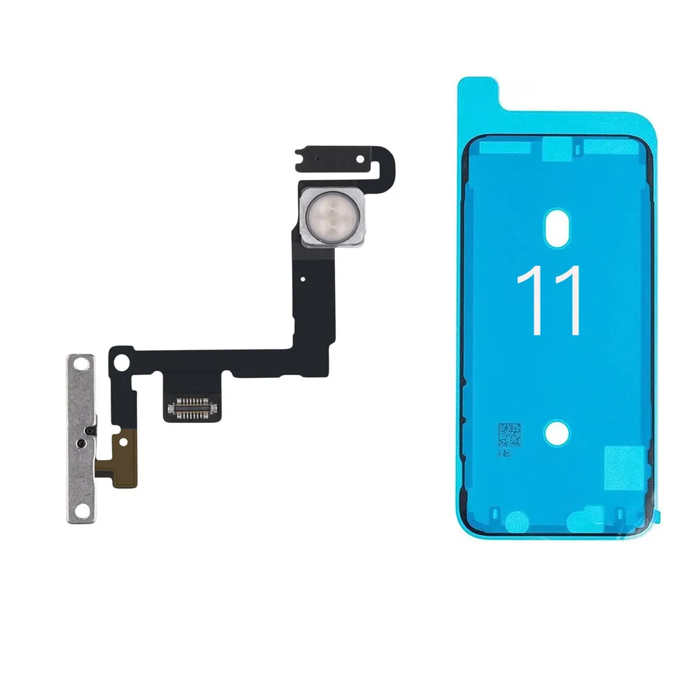 Фото Кнопка питания с гибким кабелем для iPhone 11, 11 Pro Max, фиксированное управление включением/выключением, микрофон, переключатель фонарика, водонепроницаемая лента №4