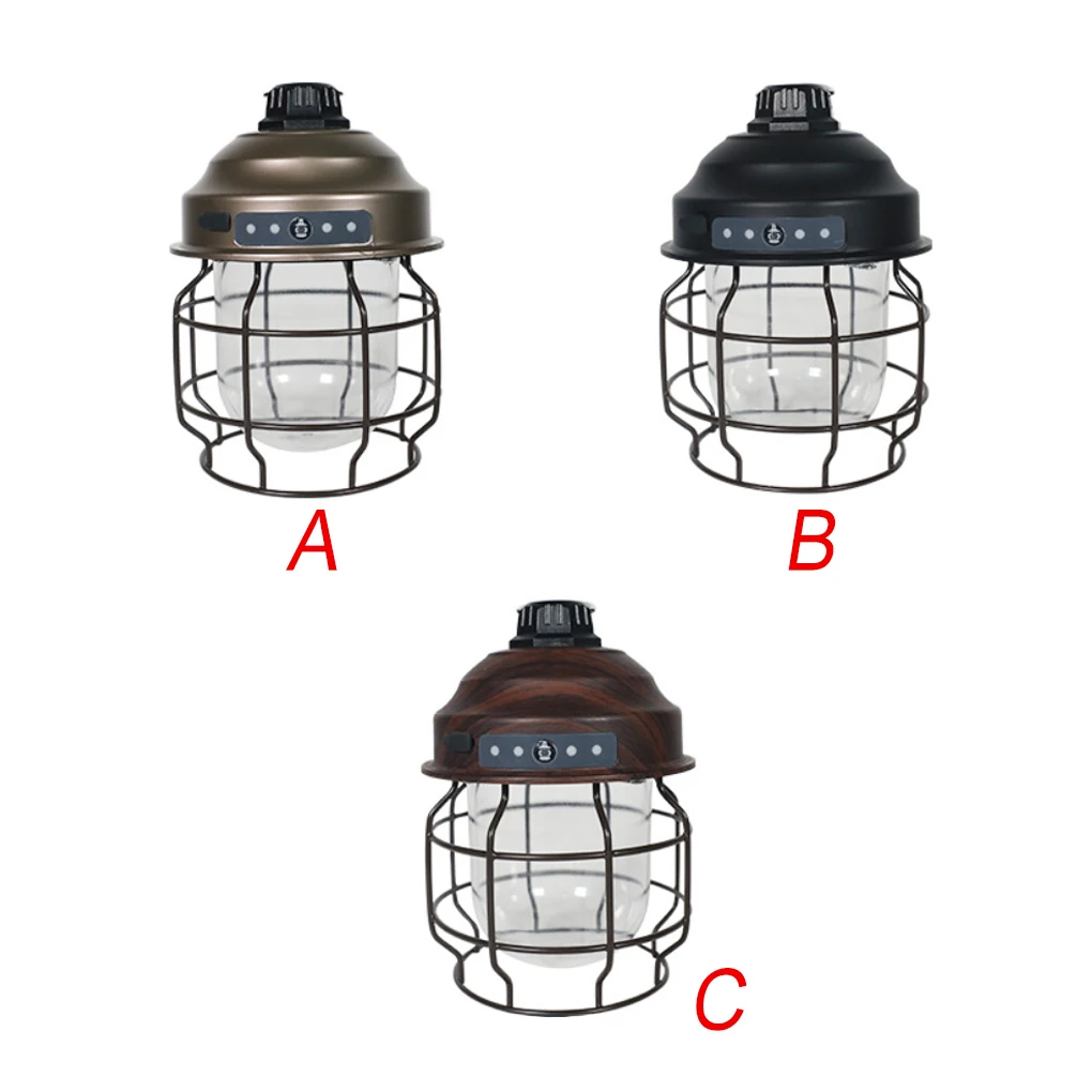 

Camping Lantern Outdoor Rechargeable 3 Modes LED Lamp Flashlight Climbing Safety Torch Light with Indicator Wood Grain