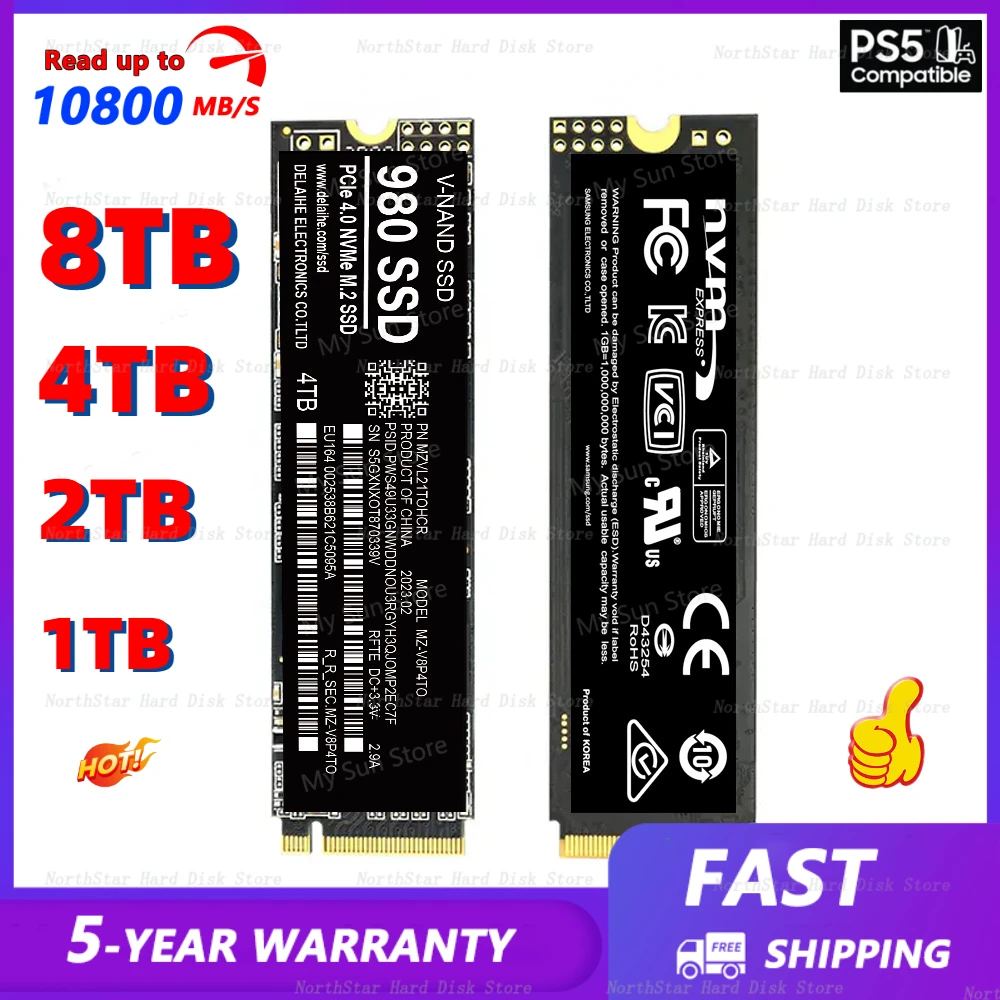 

Original SSD NVME M2 980 SSD 4TB 2TB 1TB 2280 PCIe 4.0 Hard Drive Disk 3.0 Internal Solid State for PlayStation5/Laptop ssd /PS5