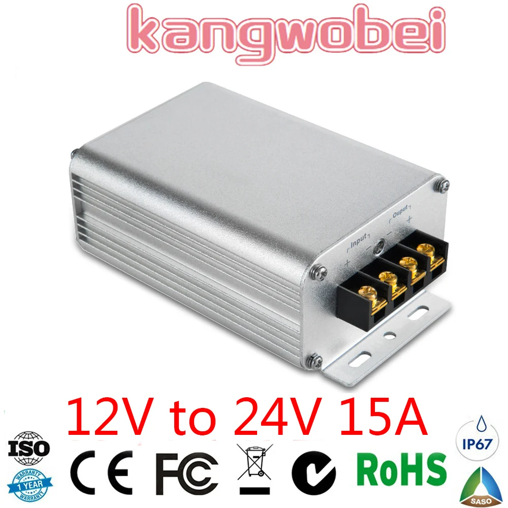 

12VDC to 24VDC 15 AMP DC DC Step Up boost Converter Transformer CE RoHS Certificated for Driving Light 12V TO 24V 15A 360W
