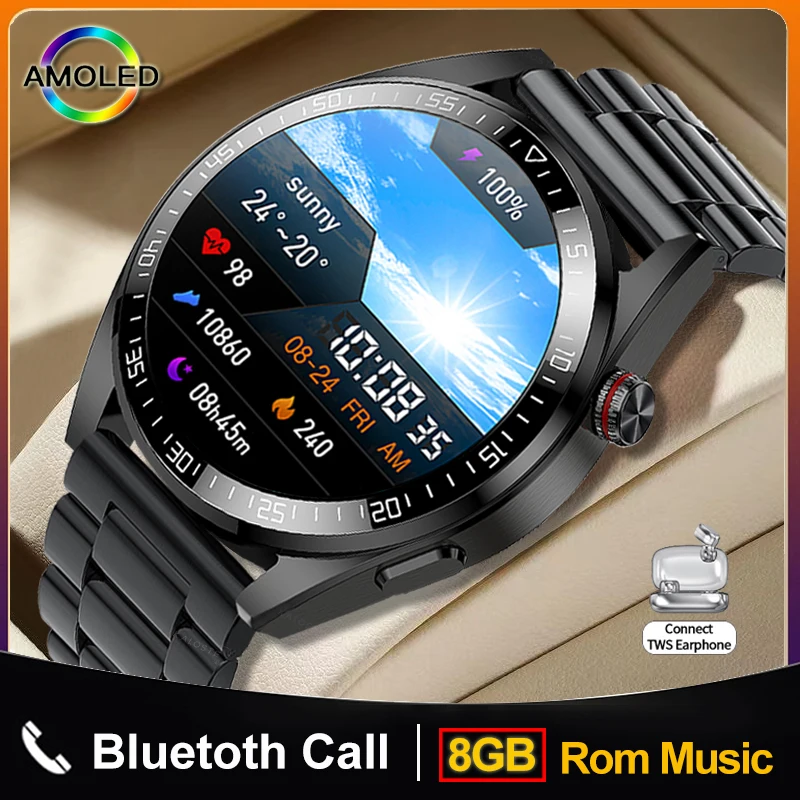 

2022 Smart Watch Men 454*454 AMOLED Screen Always Display watch Bluetooth Call Local Music Smartwatch 8G ROM Sport Fitness Clock