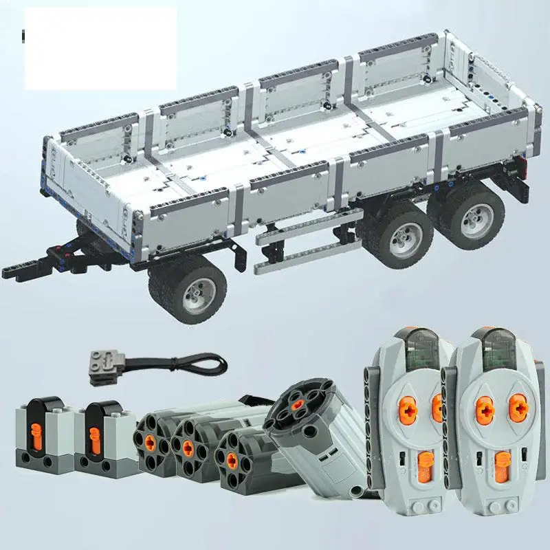

High-Tech MOC 4157 MAN Transport Truck Trailer MOC 4157 Power Function Set Parts Building Blocks Toys Educational Kids Gifts