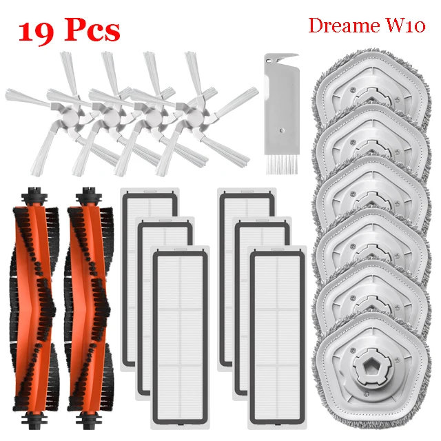 Самоочищающийся робот-пылесос и Швабра XiaoMi Dreame Bot W10, основная/боковая щетка, фильтр НЕРА, насадка для швабры, запчасти для пылесоса