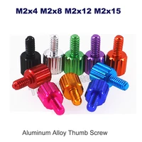 2510pcs m2 aluminum hand tighten thumb screw bolt flat cylindrical head hand screw computer case screw length 4 8 12 15 mm
