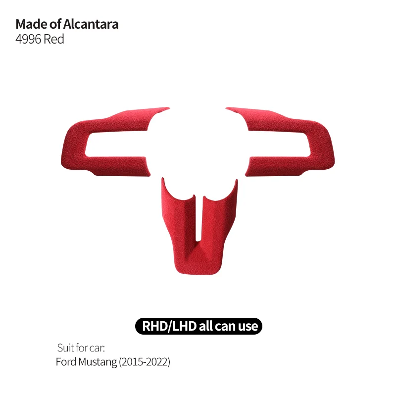 

Изготовлен из алькантары для рулевого колеса Mustang, декоративные полоски, накладка на рамку, наклейка для автомобиля, аксессуары для тюнинга интерьера