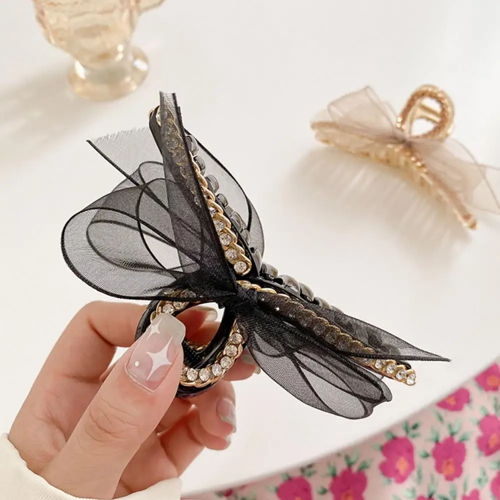 

Lightweight Headwear Lace Bow Rhinestone Metal Hair Claw Hair Accessories