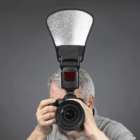 Зеркальная фотокамера двухсторонняя Серебристая/белая вспышка диффузор отражатель для скоросветильник вспышек аксессуары для фотостудии
