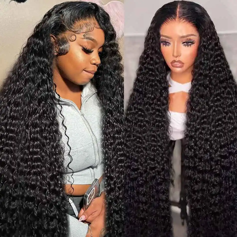 Бразильские 30 40 дюймов 180 плотность вьющиеся 13x4 HD прозрачные кружевные передние