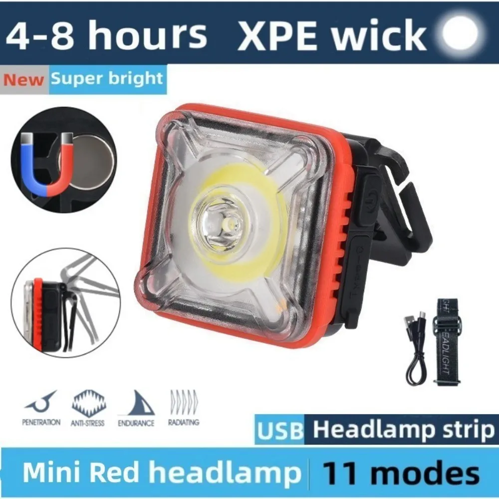 Super Bright Mini COB Headlights USB Rechargeable Portable Night Flashlight Waterproof Headlamp for Outdoor Fishing Camping Lamp