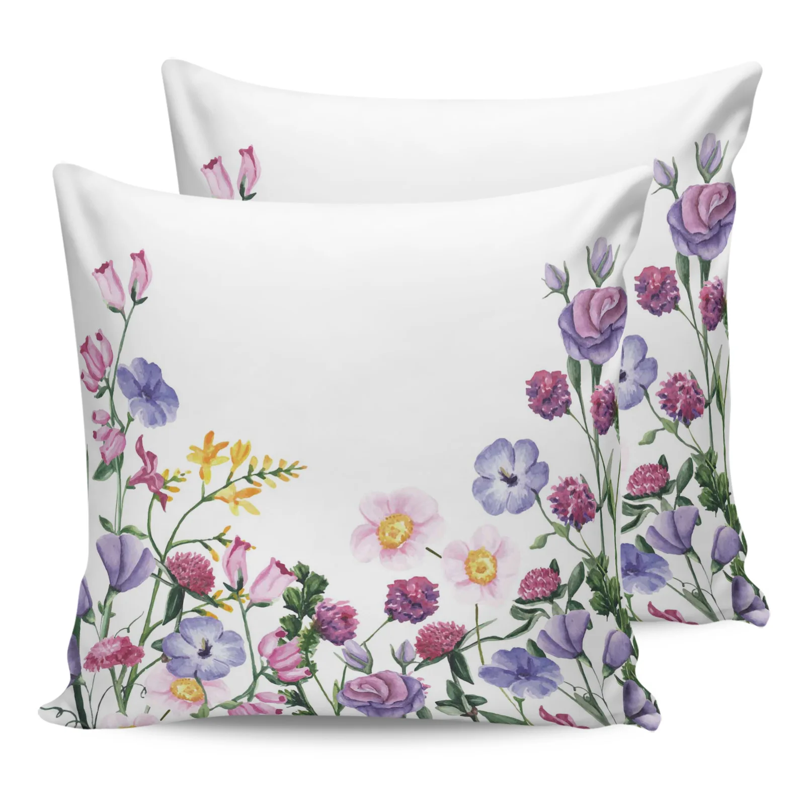 

2PC Pillowcase Color Flower Watercolor Plant Sofa Cushion Cover Bed Dakimakura Pillow Cover House Home Decorative Pillow Cases