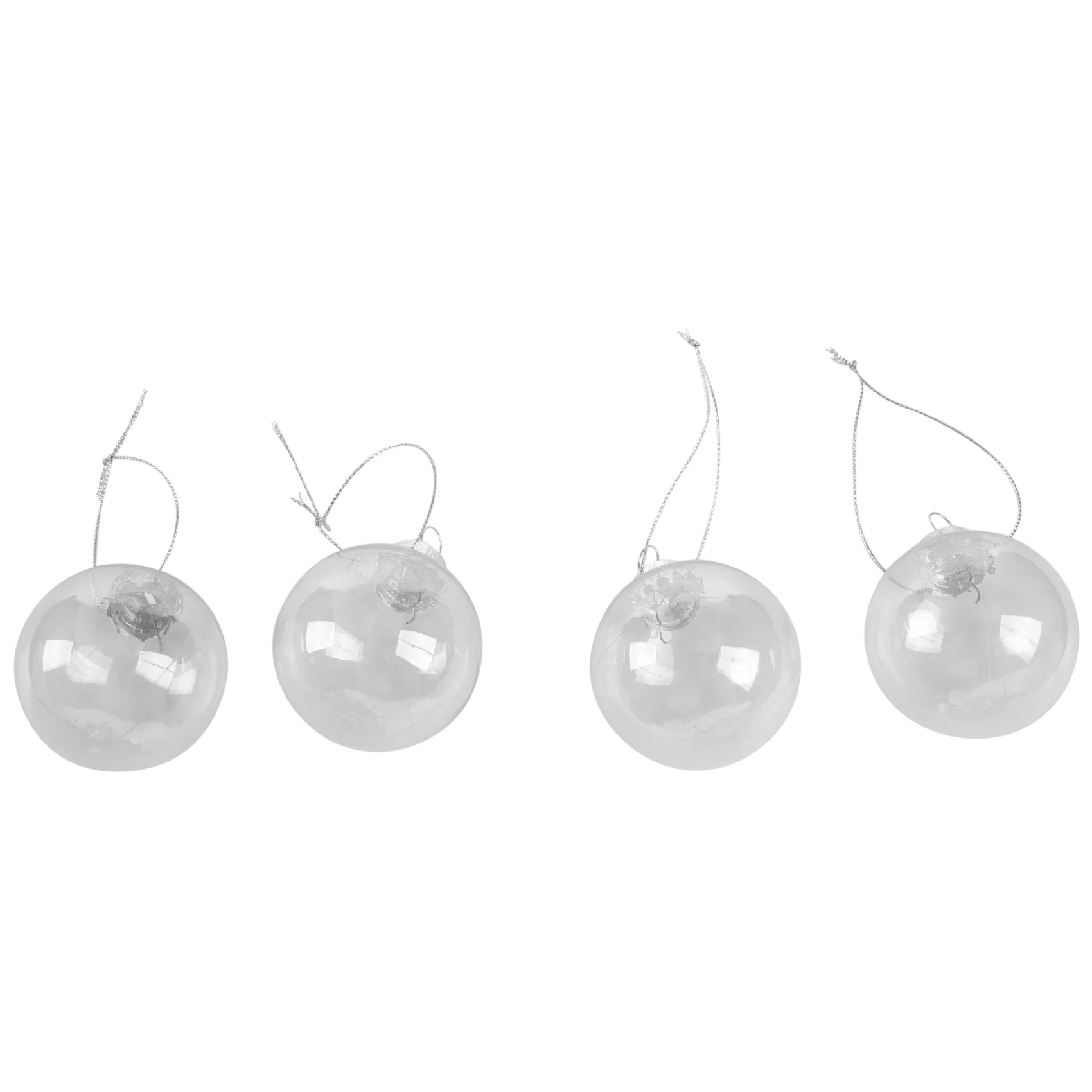 

Прозрачные бесшовные шары для творчества, из пластика, Рождественский шар, украшение для домашнего дерева, подарок-60 мм Кол-во: 4