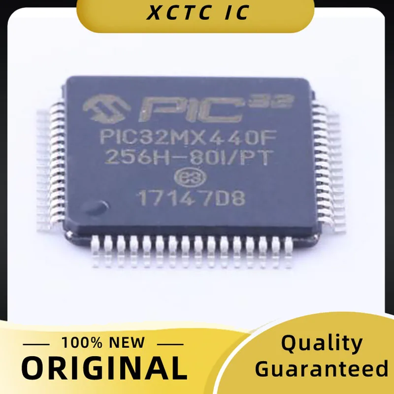 

PIC32MX440F256H-80I/PT TQFP-64 Original New 32-bit Microcontrollers - MCU 256 KB Flash 32KBRAM 80MHz 10B ADC