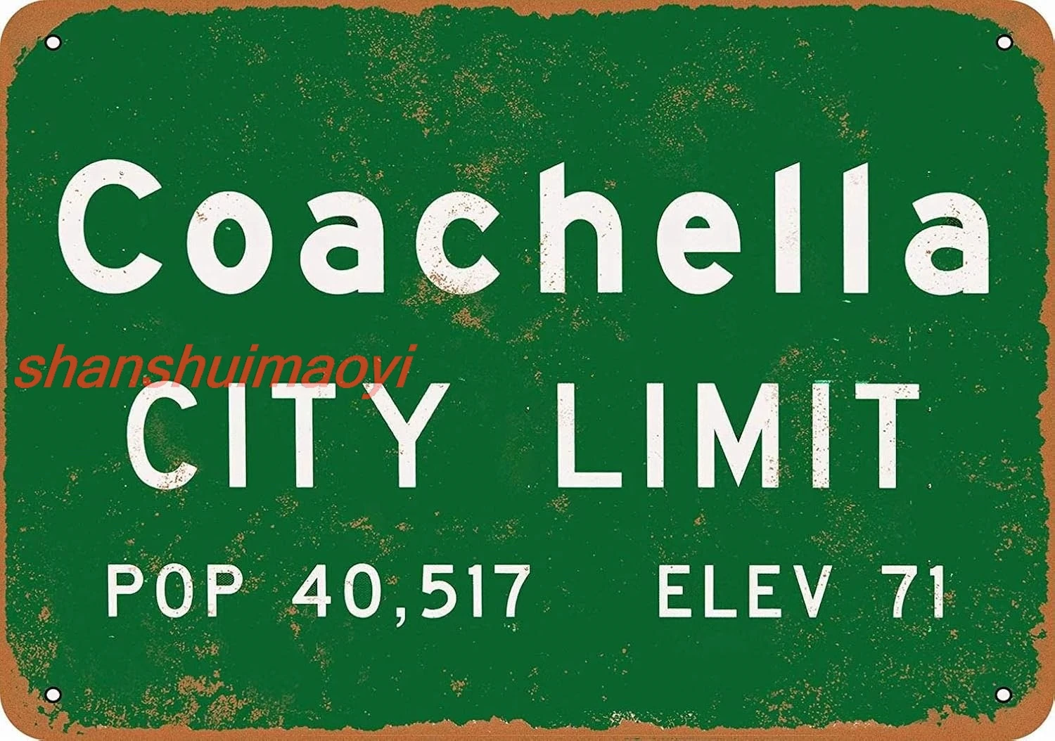 Металлическая вывеска 8 x 12 — Limit City Coachella ретро оловянный художественный декор