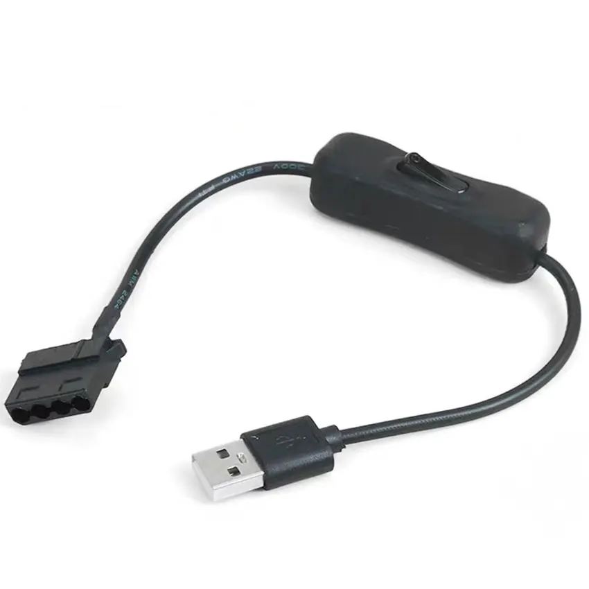 Кабель-адаптер 30 см с USB на 4-контактный разъем Molex переключателем вентилятора ПК