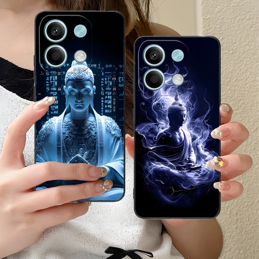 Чехол для мобильного смартфона Buddyism Xiaomi Redmi 14 13 13C 12 12C 10 10C A1 A2 A3 Plus 5G черный мягкий