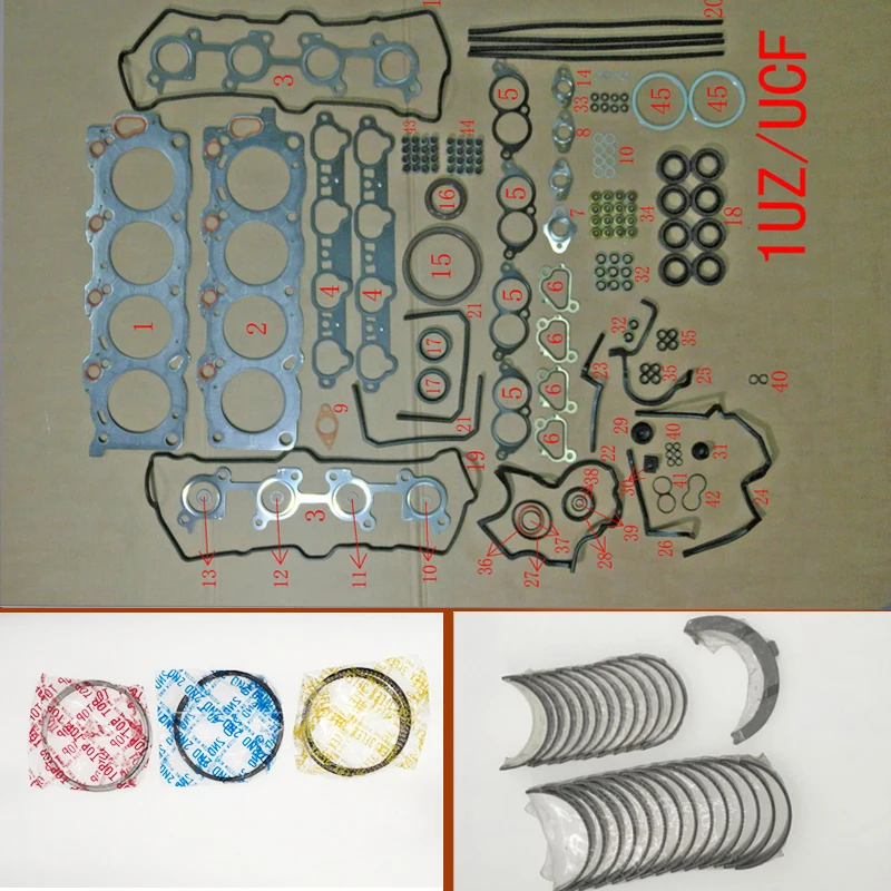 1UZ 1UZFE двигатель полный комплект прокладок шатуна коленчатого вала подшипник