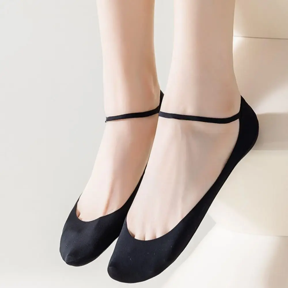 

Soft Non-Slip Mesh Elastic Hidden Invisible Sling Hosiery Korean Sock Slippers Ice Silk Boat Socks Women Cotton Socks