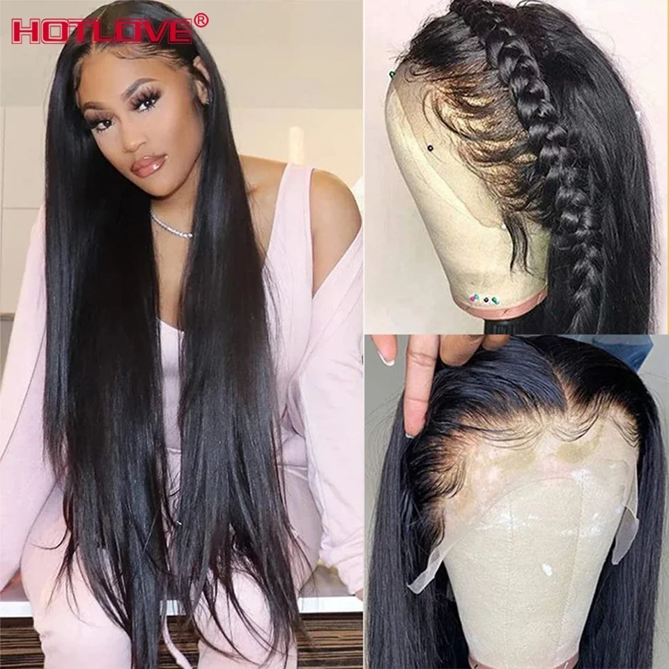 13x4 13x6 Transparent Lace Front Human Hair Wigs Pre Plucked Brazilian Straight Lace Frontal Wigs For Women Remy Lace Wigs