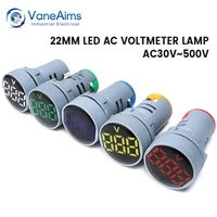 mini digital led ac voltmeter lamp 22mm round ac30 500v voltage tester meter volt monitor indicator pilot lamp light display