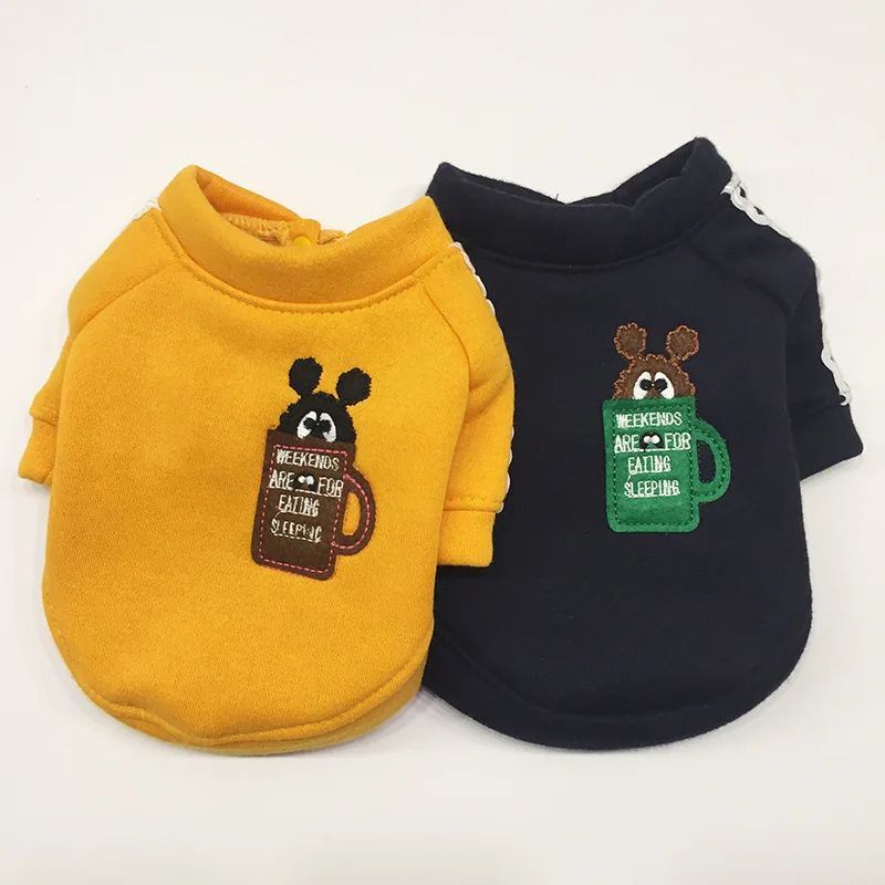 

Teddy Dog Clothes Winter Clothes Pet Supplies Clothing Puppy Cat Thick Embroidered Sweater Dog Costumes for Small Dogs