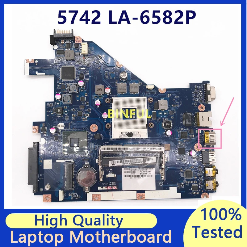 

PEW71 LA-6582P Mainboard For Acer Aspire 5742Z 5742 5733 Laptop Motherboard SLGZS HM55 DDR3 100% Full Tested Working Well