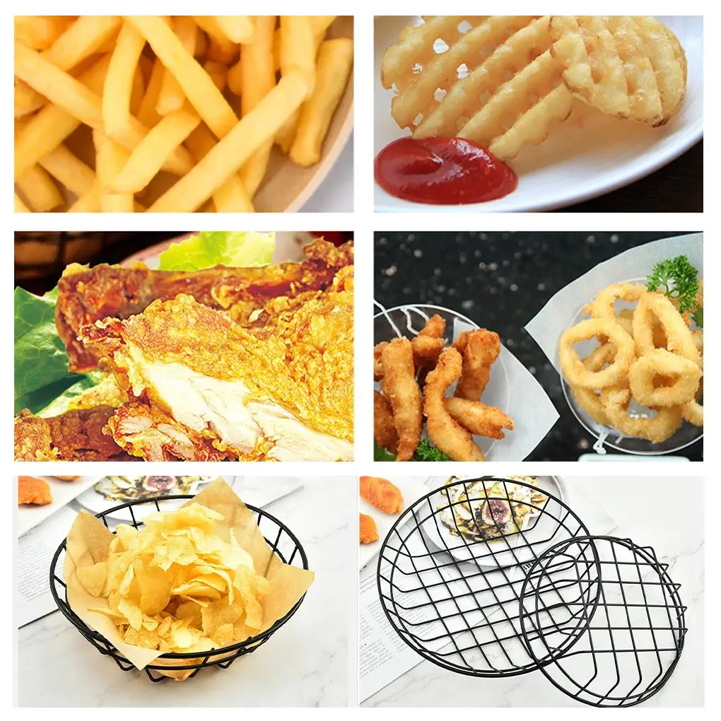 

Food Storage Basket Container Non-stick Stainless Steel Portable Tray Heat-resistance Kitchen Accessoies Large