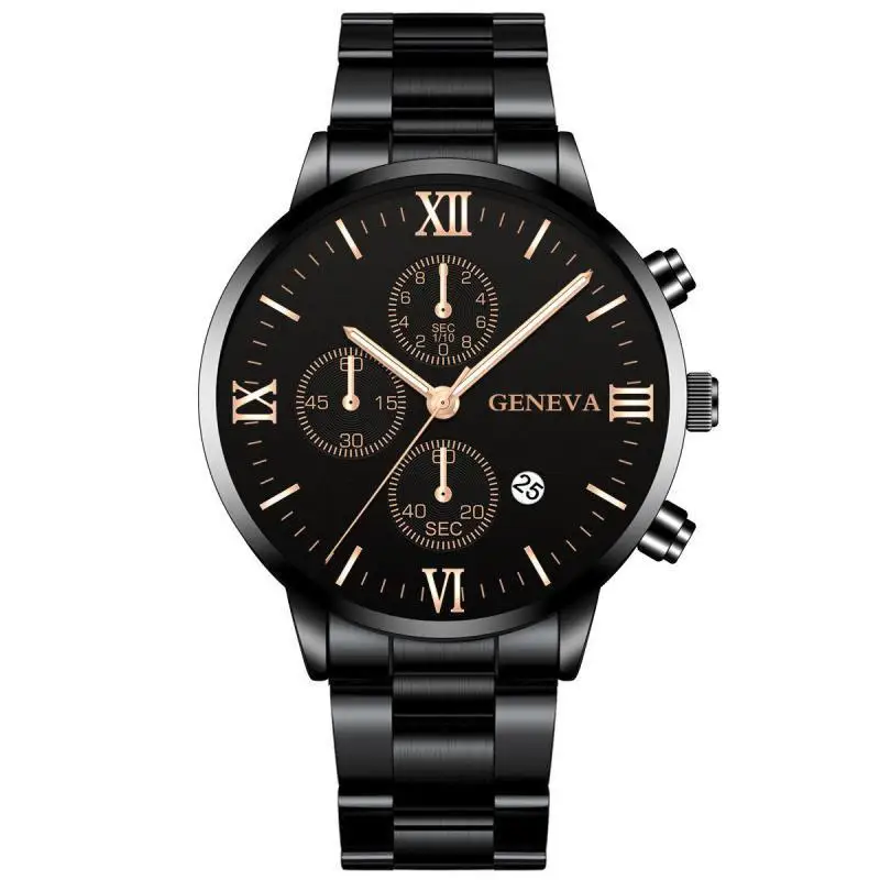New Fashion Mens Watches Stainless Steel Waterproof Day Date Watch for Men Business Dress Watch Calendar Wristwatch Male Clock
