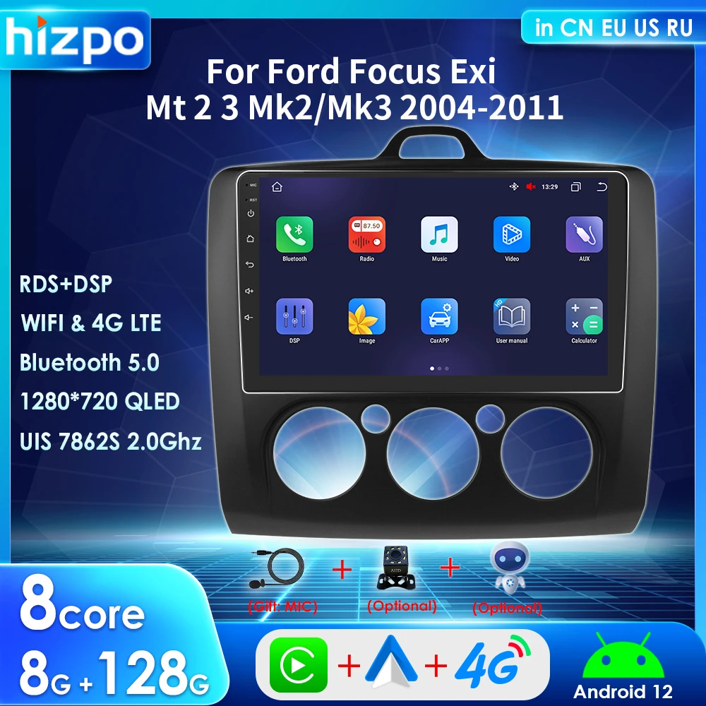 

Hizpo Autoradio UIS7862S Multimedia Android 12 Carplay Car Radio For Ford Focus 2 3 Mk2 Mk3 GPS Stereo SWC BT RDS DSP 4G NO CAN