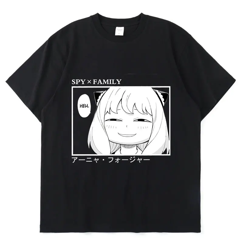 

Японская семейная футболка Харадзюку с принтом манга, шпиона X, летняя забавная футболка, одежда, хлопковые топы с коротким рукавом в стиле у...