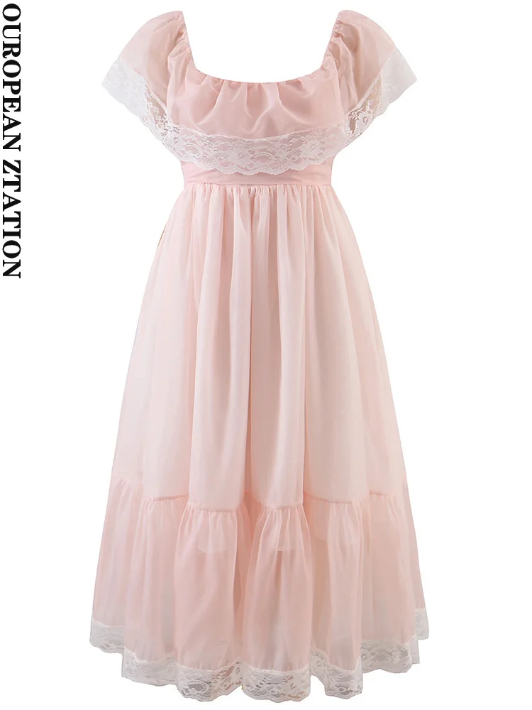 

Women 2022 fashion french with bow belt lace fairy dress vintage one word shoulder female dresses vestidos
