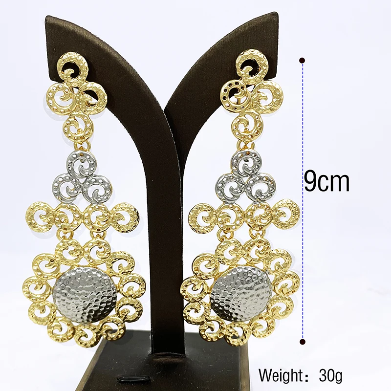 Длинные висячие серьги для женщин двухцветные модные ювелирные изделия