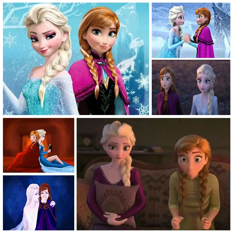 

5D Ab Diy Disney Diamond Painting Cross Frozen New Arrivals Cartoon Sisters Princess Anna And Elsa Hobby Art Handmade Gift Ll27