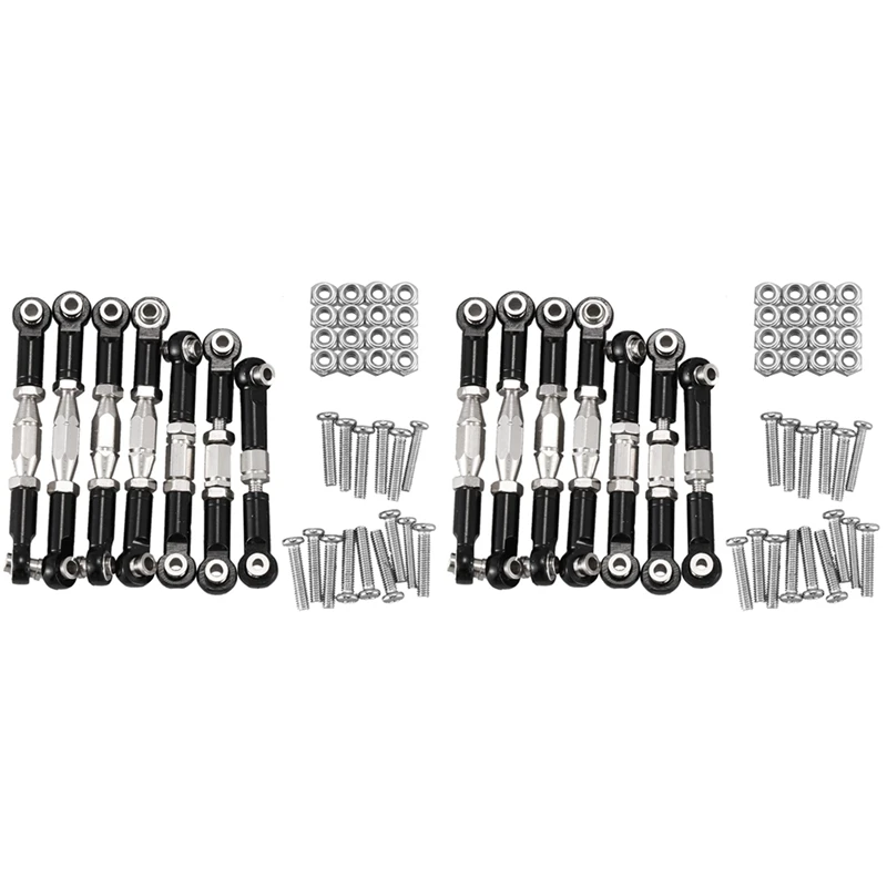 

2 комплекта для Wltoys 144001 1/14 RC автомобильные запасные части металлическая связь тяга сервопривода набор рулевых тяжек, черный