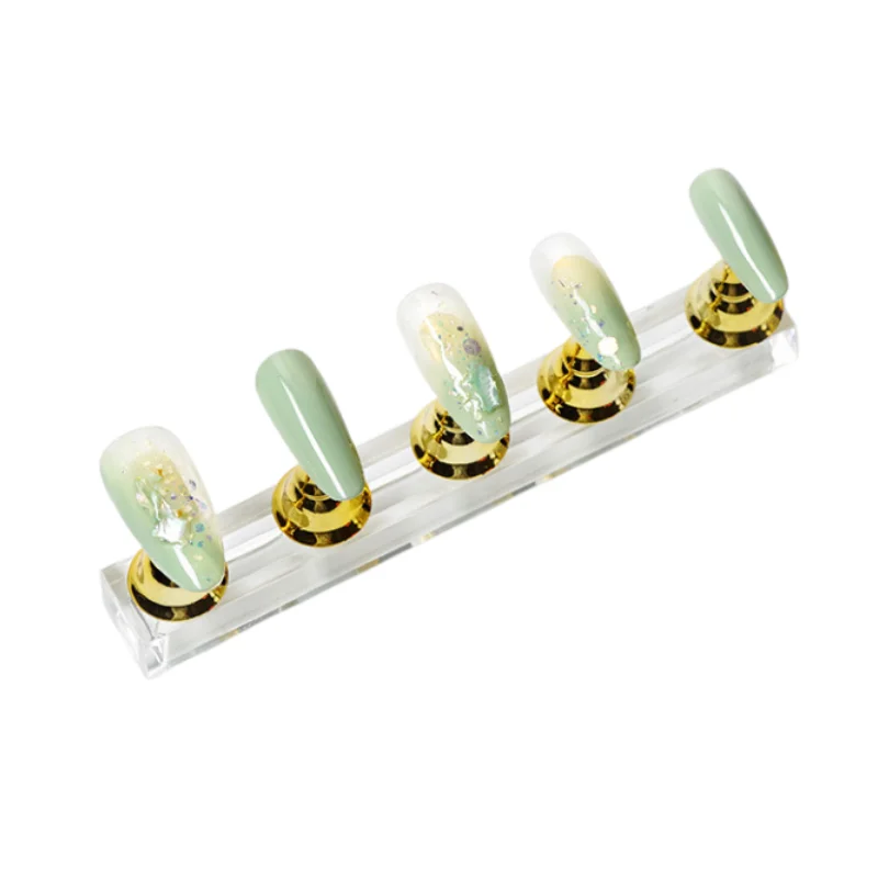 

Acrylic Chess Base Nail Holder Practice Display Stand Organizer Halo Dyed Resin Showing Shelves for Manicure Set Nail Art Tools