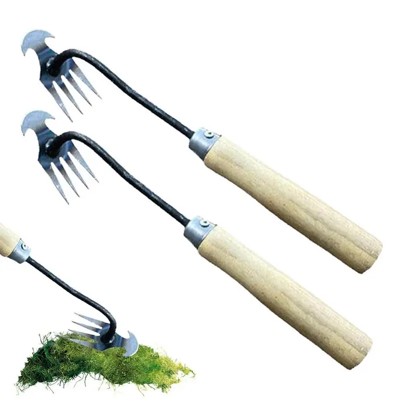 

Garden Weeder 4-Teeth Manual Weeding Puller High Strength And Ergonomic Hand Remover Tool For Weeding Digging Loosening And