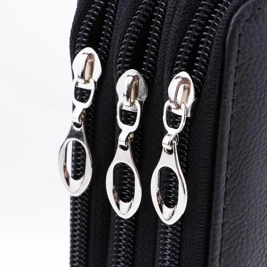 

120 Slots PU Leather Pencil Case Portable Colored Pencil Holder Pen Bag Black
