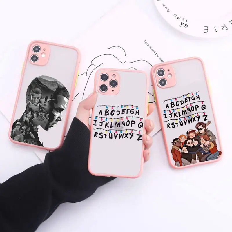 

Phone Case for iPhone 11 12 13 Pro Max X XR XS 7 8 Plus SE22 Interesting Stranger Things Christmas TPU Hard Bezel Lens Case