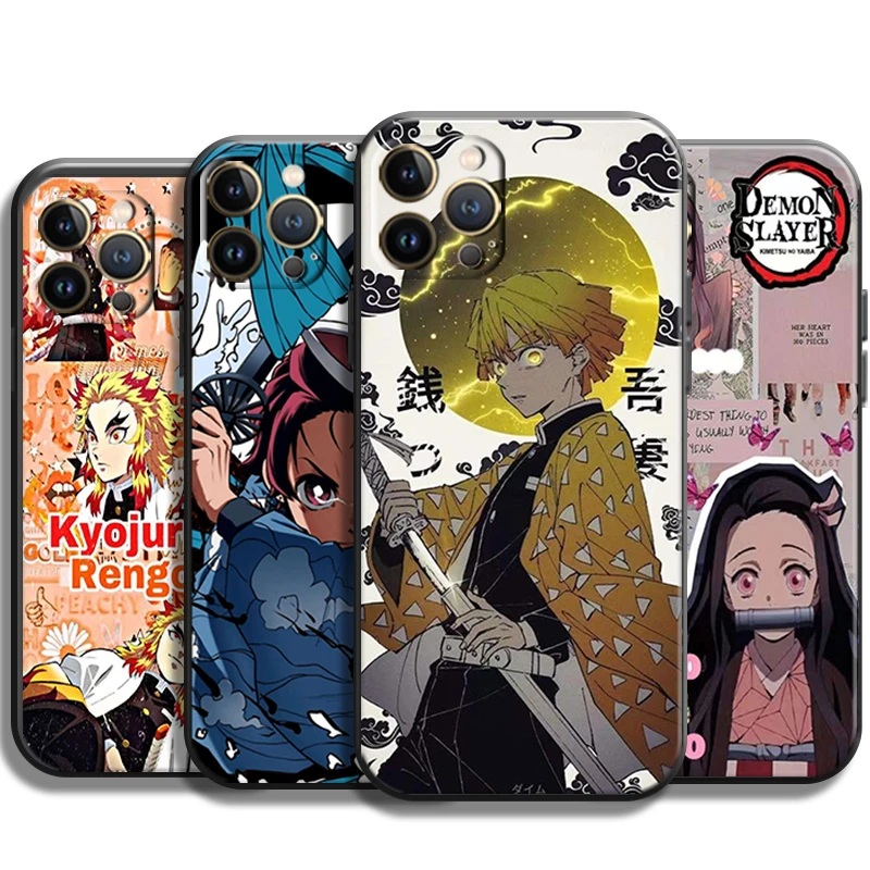 

Demon Slayer Kimetsu No Yaiba Kamado Nezuko For iPhone 13 12 11 Pro Mini X XR XS Max SE 5 6 7 8 Plus Liquid silicone Phone Case