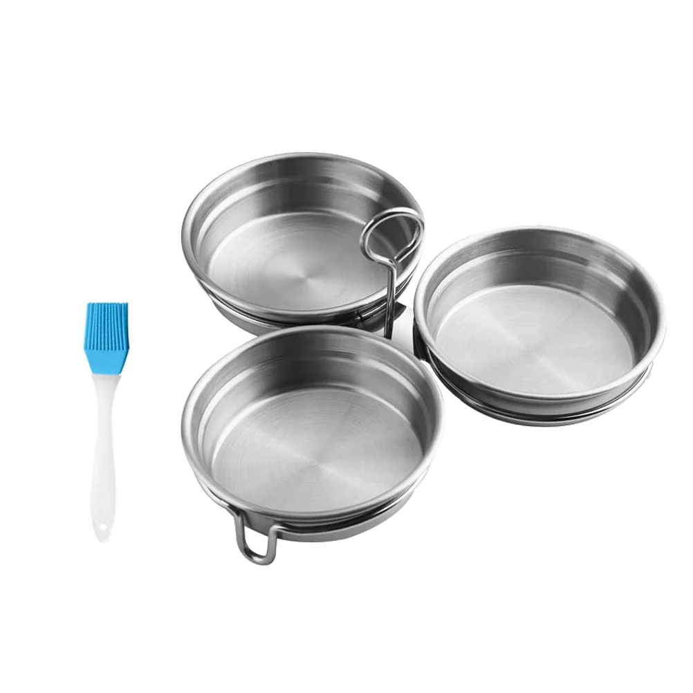 

Stainless Steel Egg Poacher Pan Insert Nonstick 3 Poached Egg Cups Boiled Egg Maker Microwave Egg Poachers with Oil Brush Egg