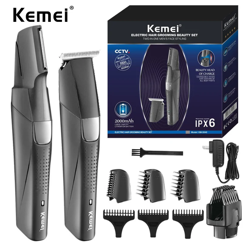 Original kemei face body all in one hair trimmer for men grooming electric beard hair clipper nose ear eyebrow hair cutting tool