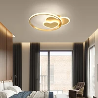 modern nordic copper bedroom led ceiling light simple atmosphere creative warmth personality romantic fashion love shaped lamp