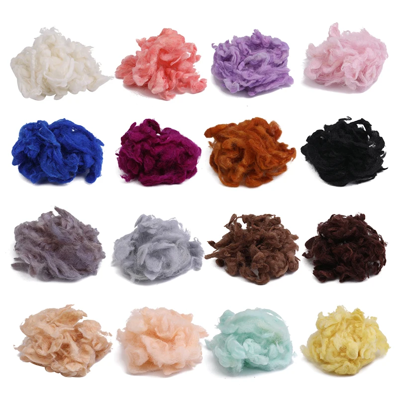 

TLKKUE 5pcs 10g Each Alpaca Curly Fiber for Wool Felt DIY Needle Felting Roving for Poodle/Bichon and Sheep Felt for Felting