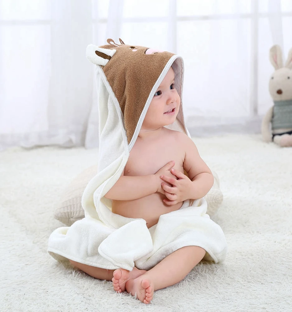 

90x90cm Cute Newborn Wrap Blanket Cotton Fleece Blanket For 0-12 Months Baby Hooded Absorbent Warm Blanket Children Bath Towel