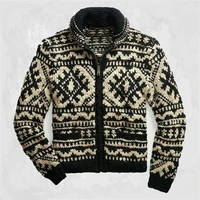 2022 autumn winter mens sweater zipper lapel knit cardigan jacket wool retro oversized cardigan mens jacket designer clothing