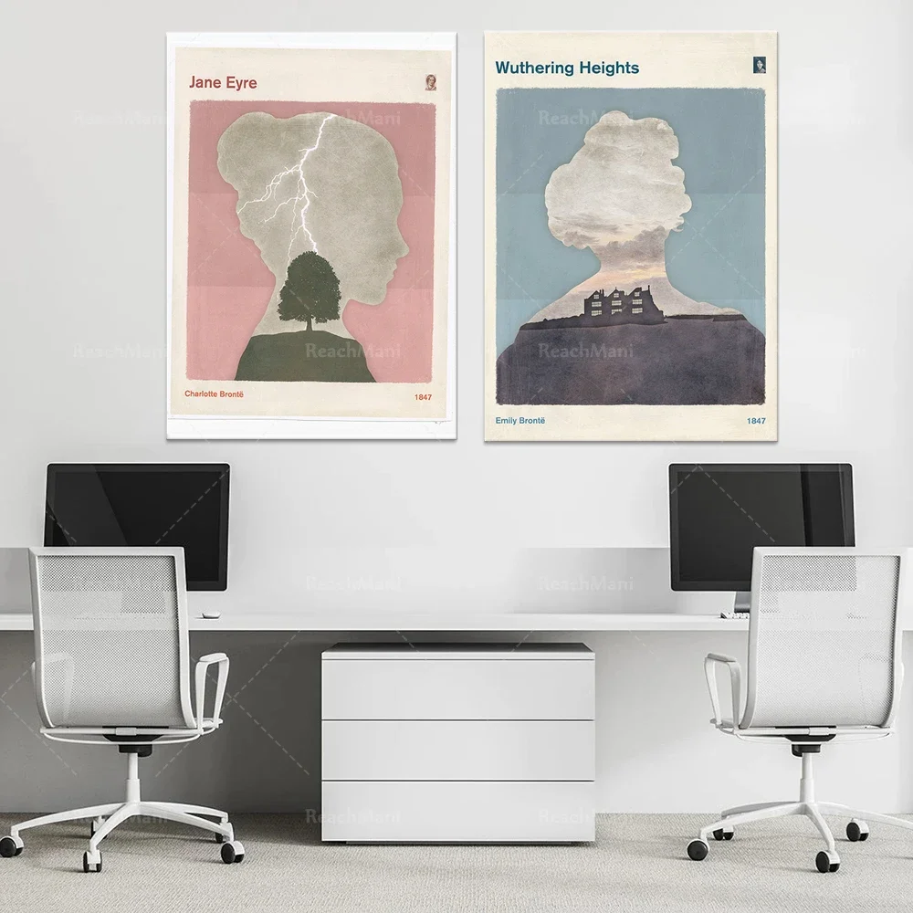 Антикварная печать книг галерейские плакаты Шарлотта Бронте литературные