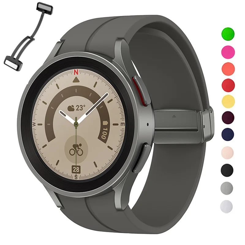 

Ремешок силиконовый для Samsung Watch 5 40 44 мм, браслет с магнитной застежкой для Galaxy Watch 4 Classic 42 46 мм, оригинал